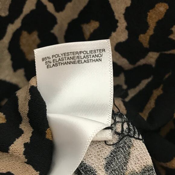 RACHEL Rachel Roy Cold Shoulder Animal Print Top Tan Black Size 0X - Picture 7 of 7